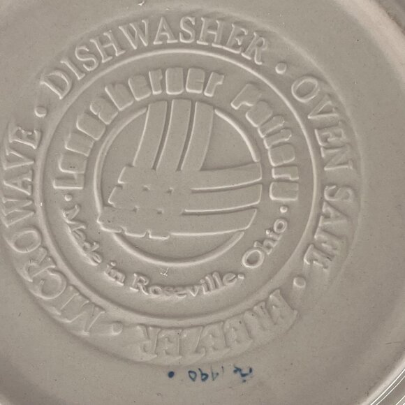 Longaberger Pottery Grandma Bonnies Woven Traditions Pie Plate Classic Blue 10” - Picture 6 of 7